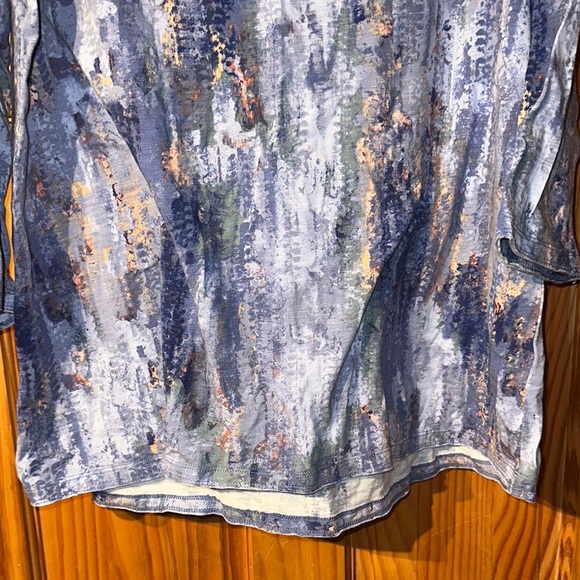 Belle by Kim Gravel Blue and White Relaxed Tunic - Picture 5 of 6